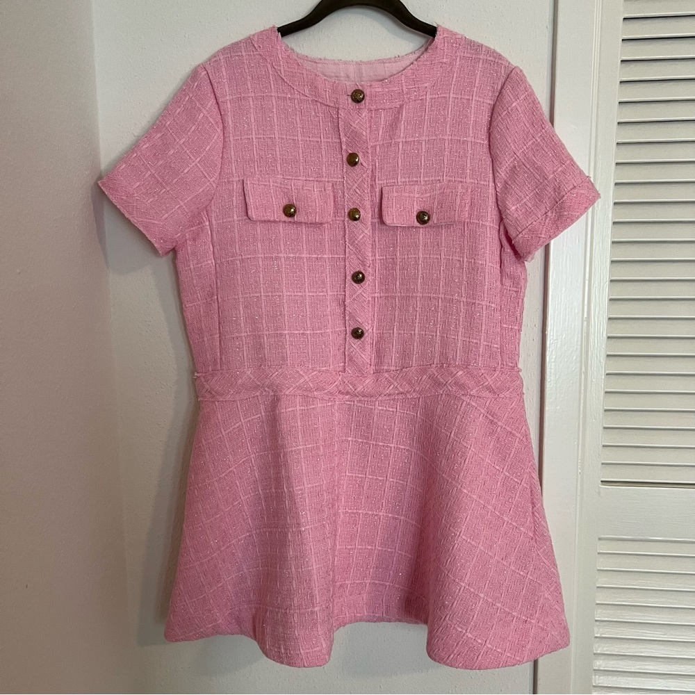 Pink Tweed Dress